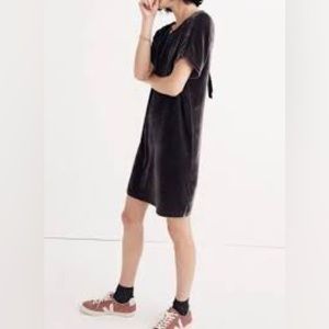 Madewell Brown Velvet Bow Back Dress